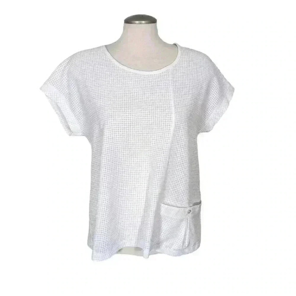 Joseph Ribkoff Tops - JOSEPH RIBKOFF Medium Textured Checkered Top Womens Size 10 Vanilla Style 241217